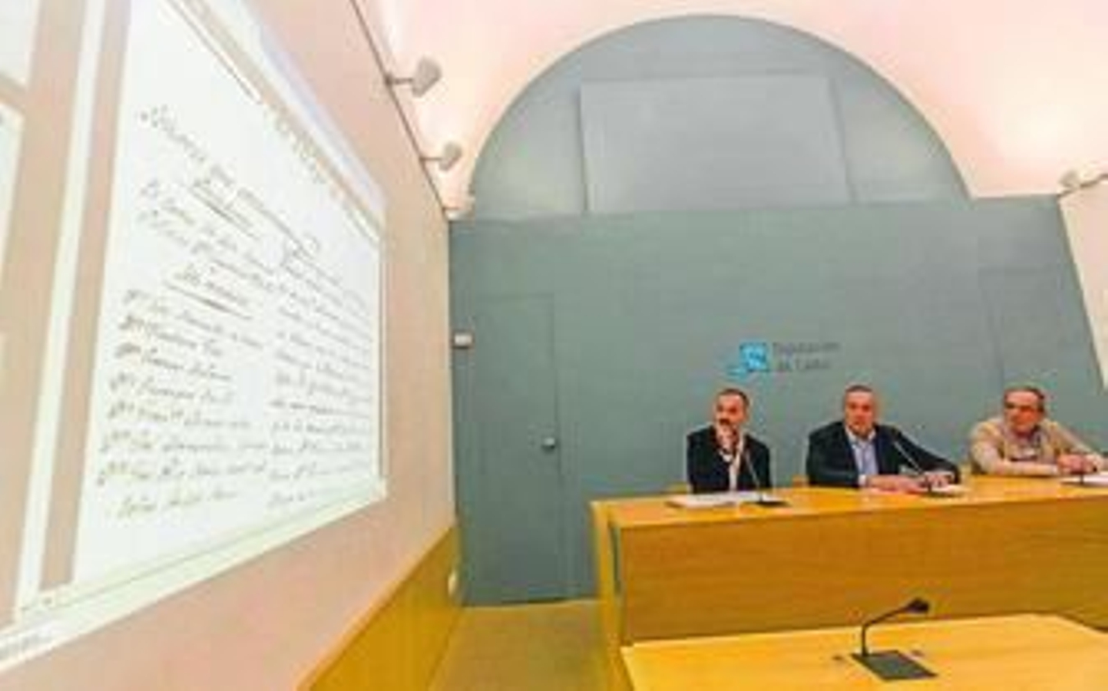 Un momento de la rueda de prensa de ayer, durante la presentación de los fondos de Diputación.