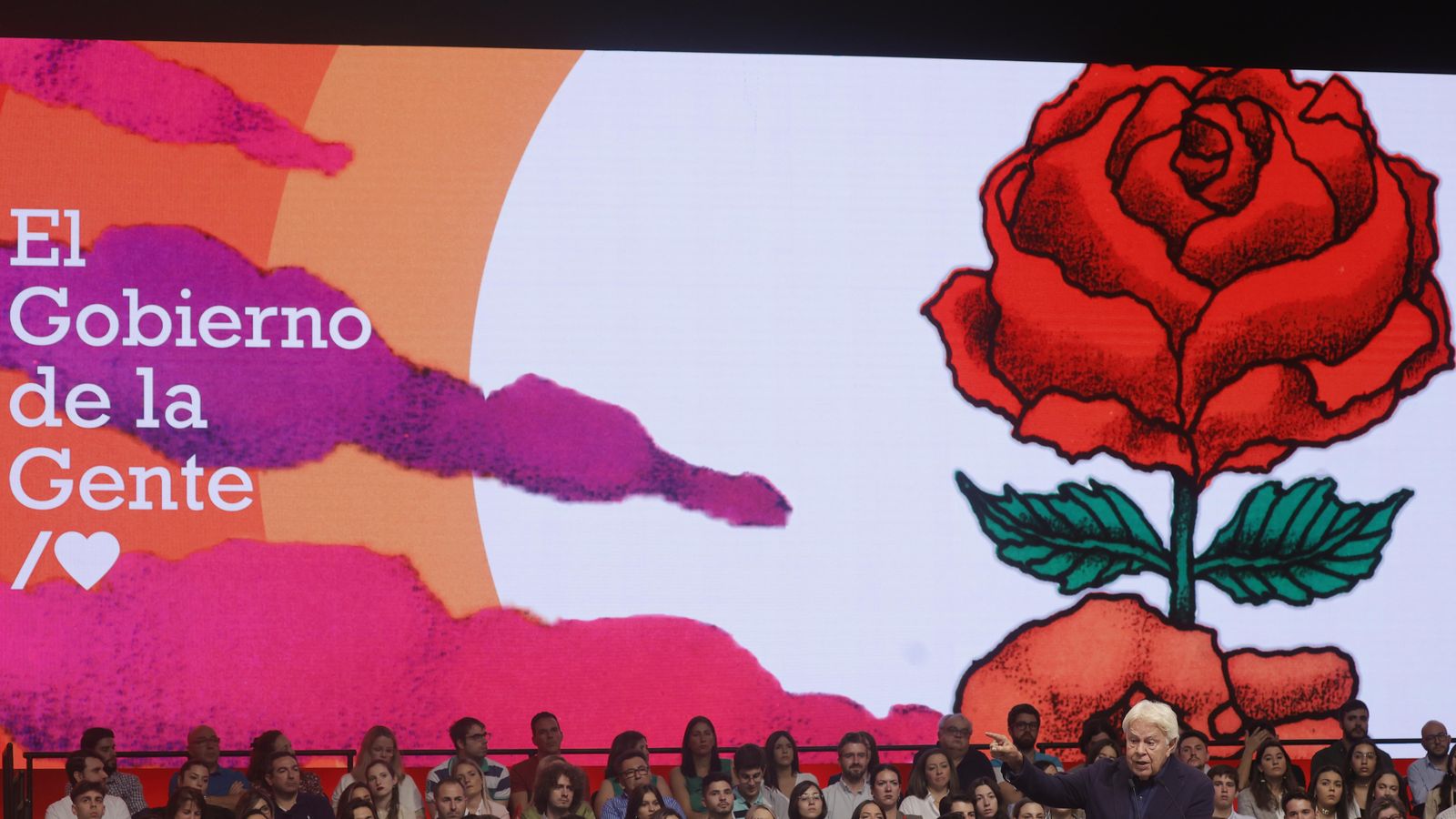 Felipe González en el acto de celebración de los 40 años de la victoria del PSOE.