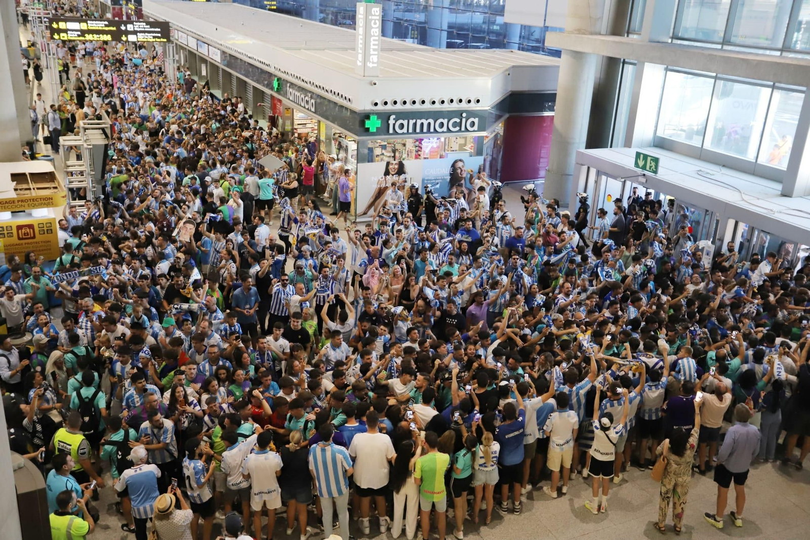 Las fotos de la afición despidiendo al Málaga en el aeropuerto