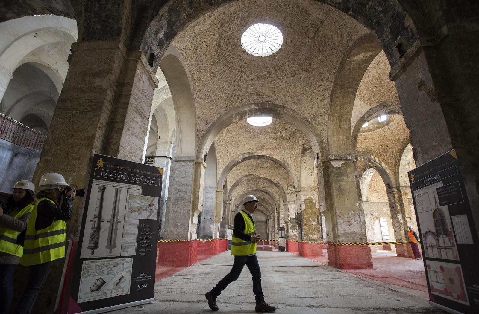 Interior de una de las naves de la Fábrica de Artillería.