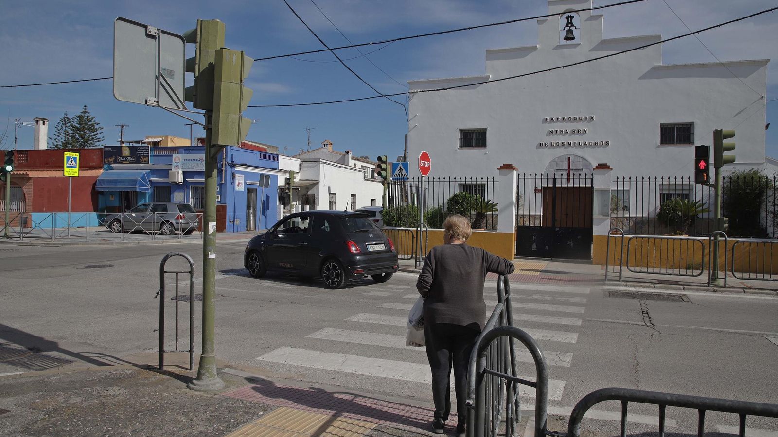 El cruce de la iglesia de Nuestra Señora de Los Milagros, donde se producen inundaciones.