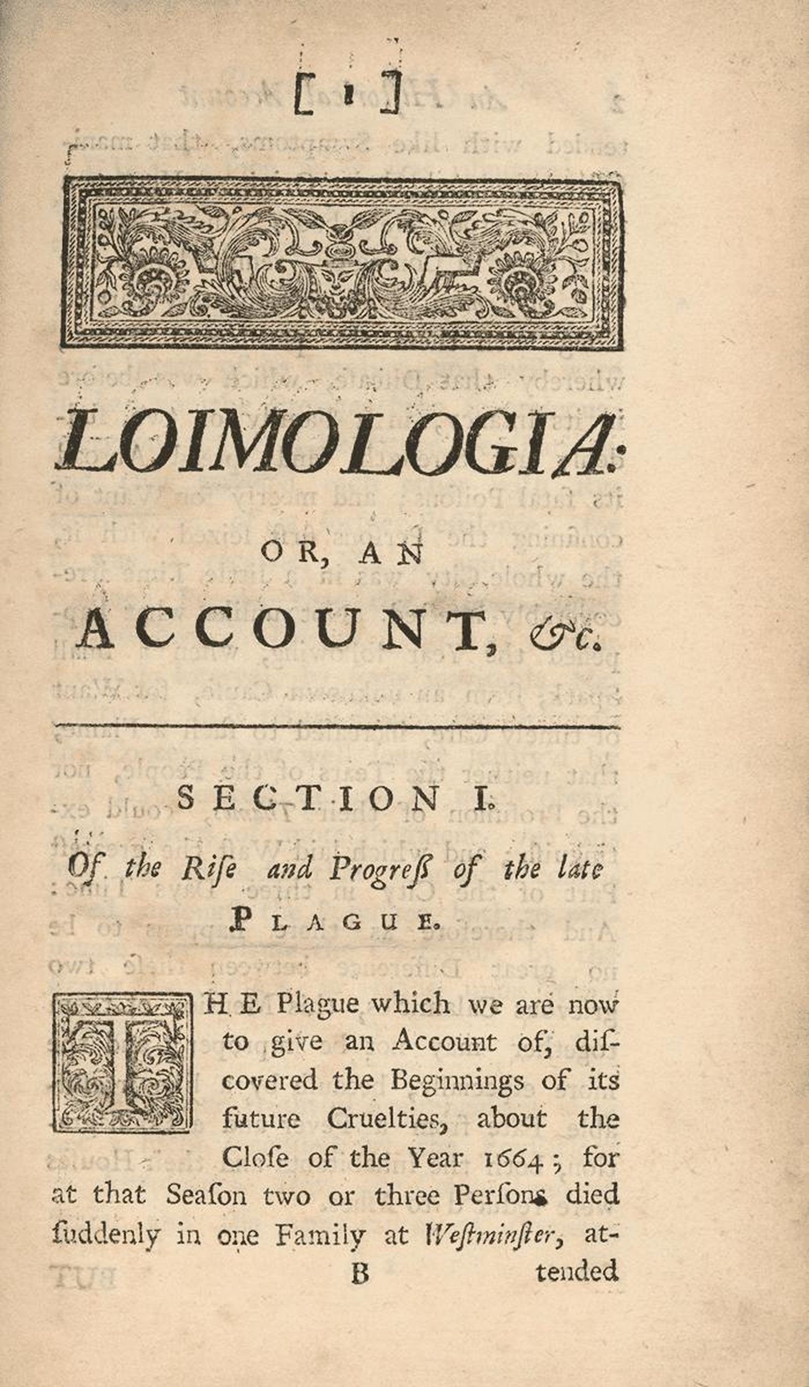 Loimología, de Nathaniel Hodges, en una edición de 1720.
