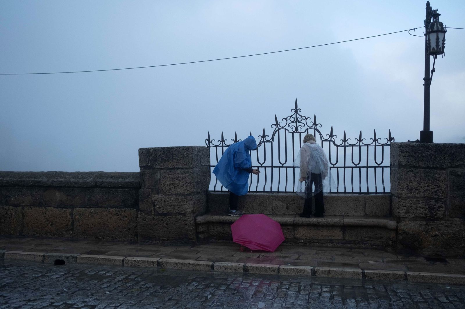 Lluvias en Ronda, una de las localidades afectadas por la suspensión de clases.