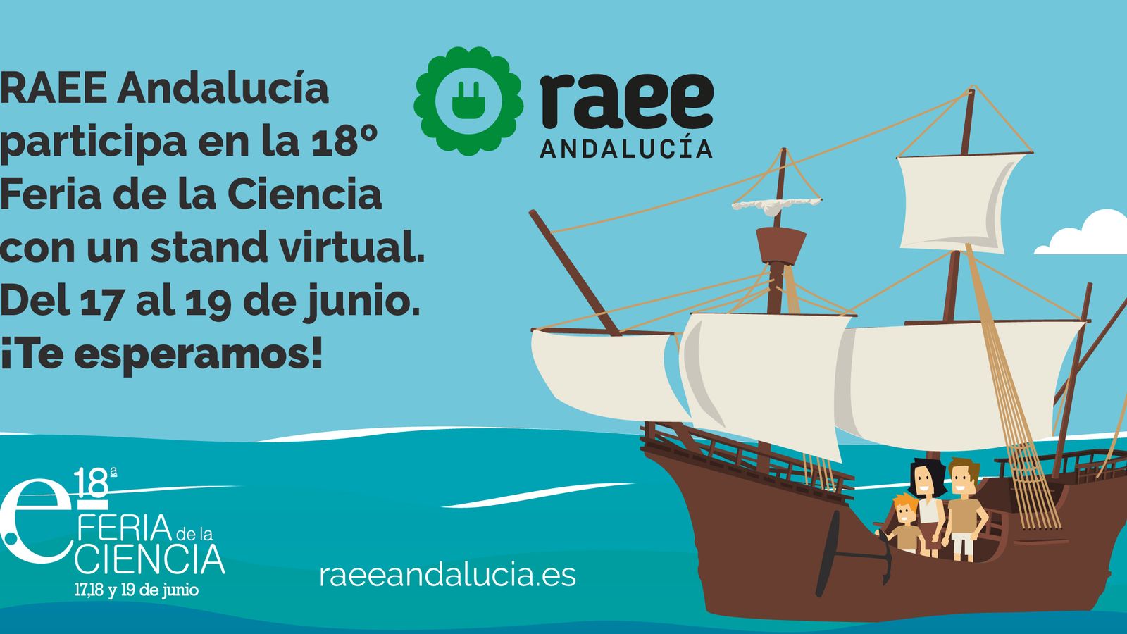 Cartel de RAEE en Feria de la Ciencia.