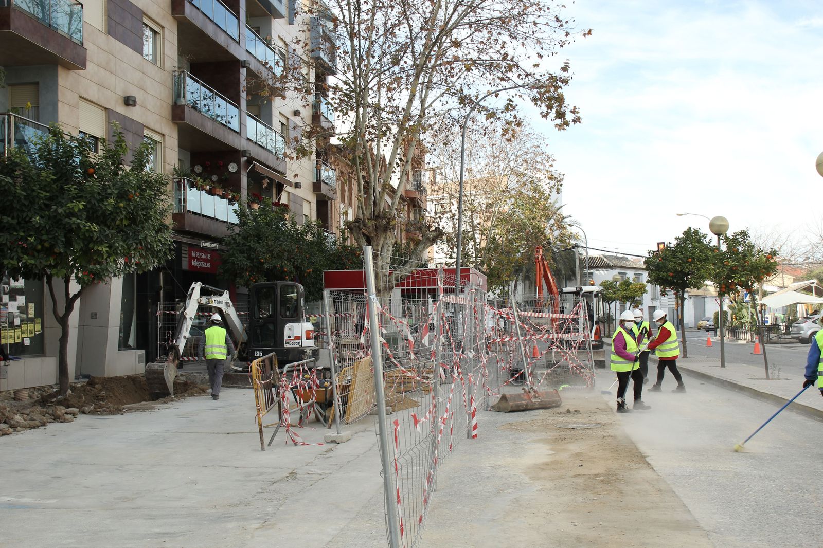 Estado en el que se encuentran las obras de reforma de la calle Federico García Lorca.
