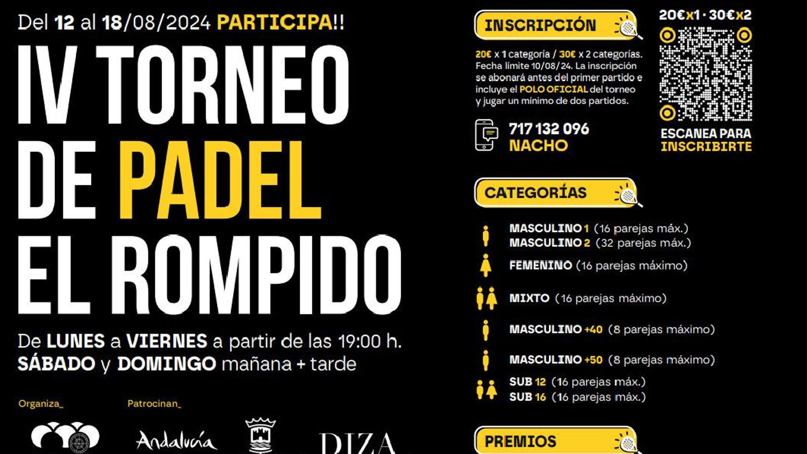 Cartel de la cuarta edición del Torneo de pádel de El Rompido.