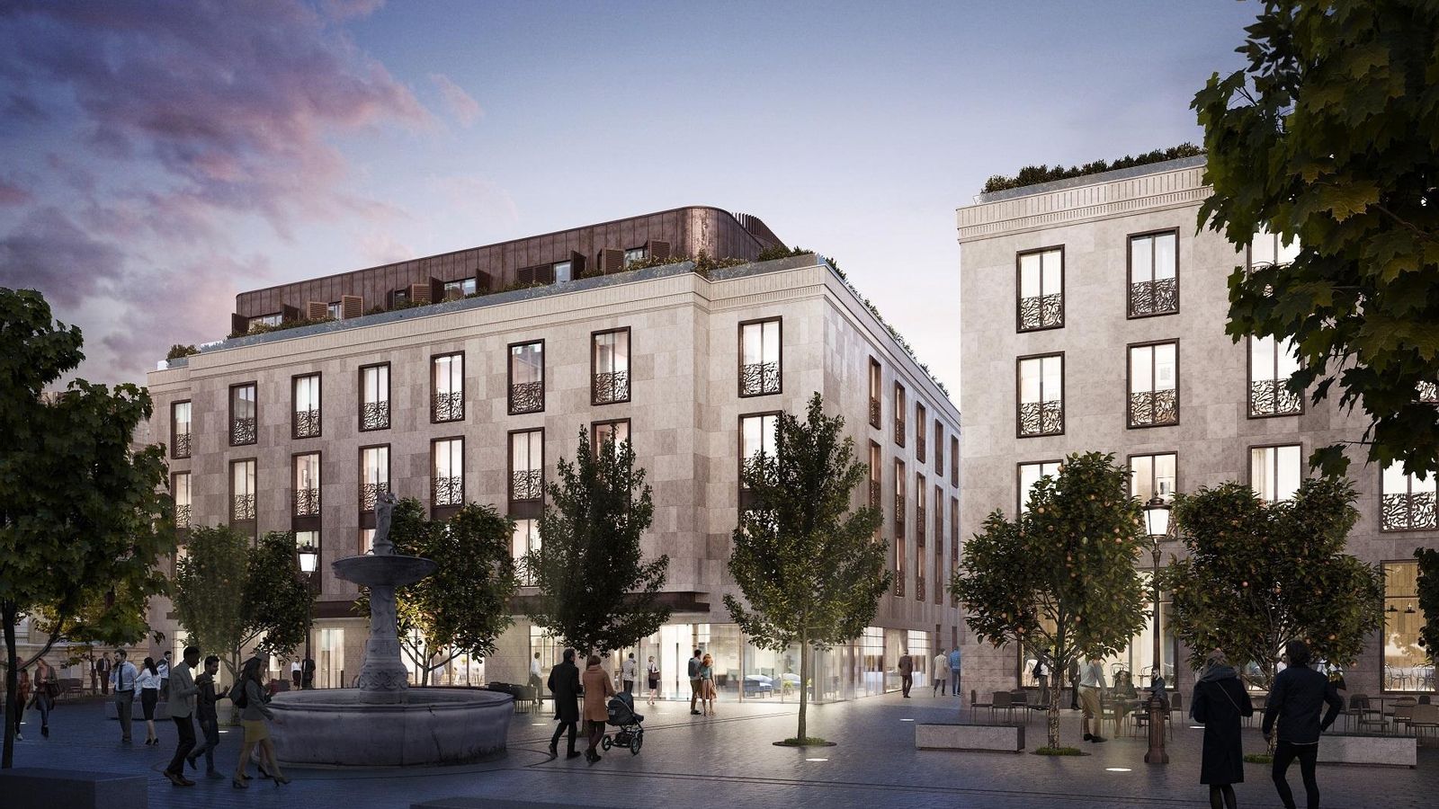 Recreación del hotel proyectado en la Plaza de la Magdalena de Sevilla.