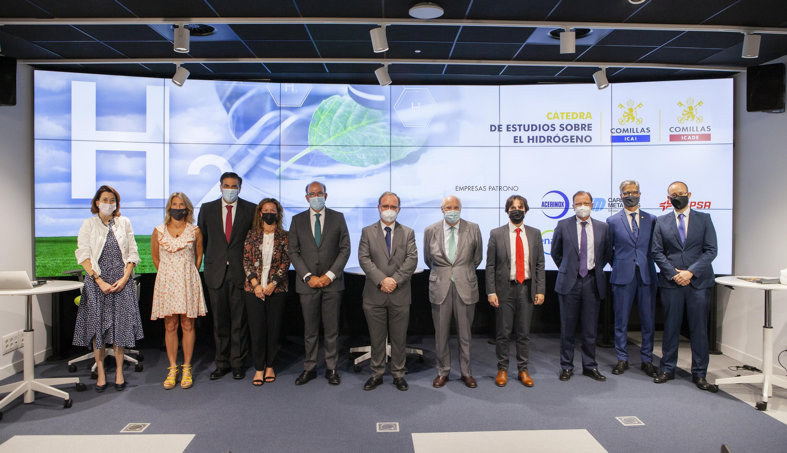 Representantes del patronato de la nueva Cátedra del Hidrógeno de la Universidad Pontificia de Comillas.
