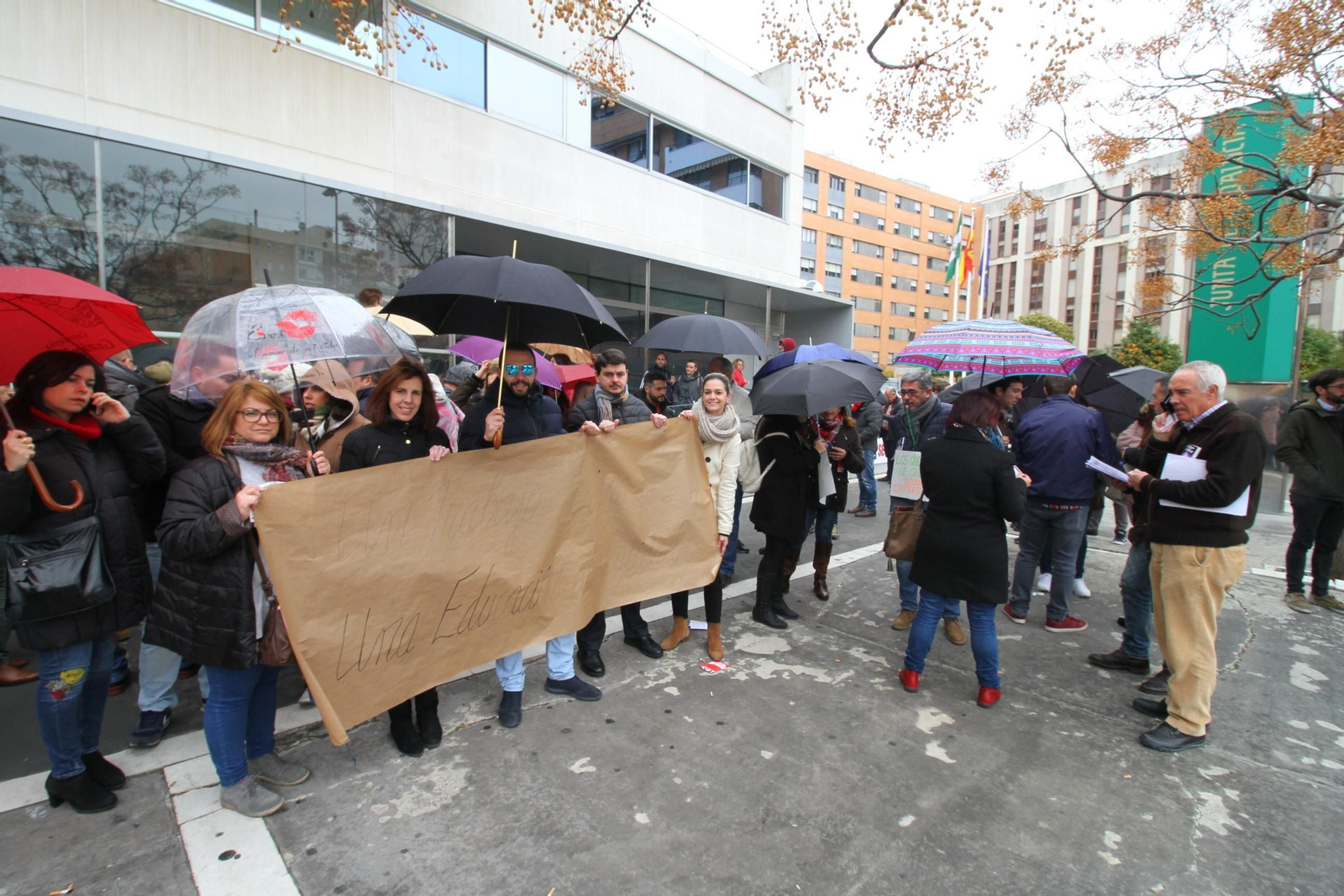 Concentración de docentes el pasado mes de febrero.
