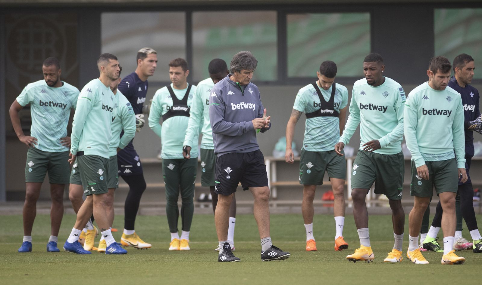 El equipo verdiblanco, en un entrenamiento.