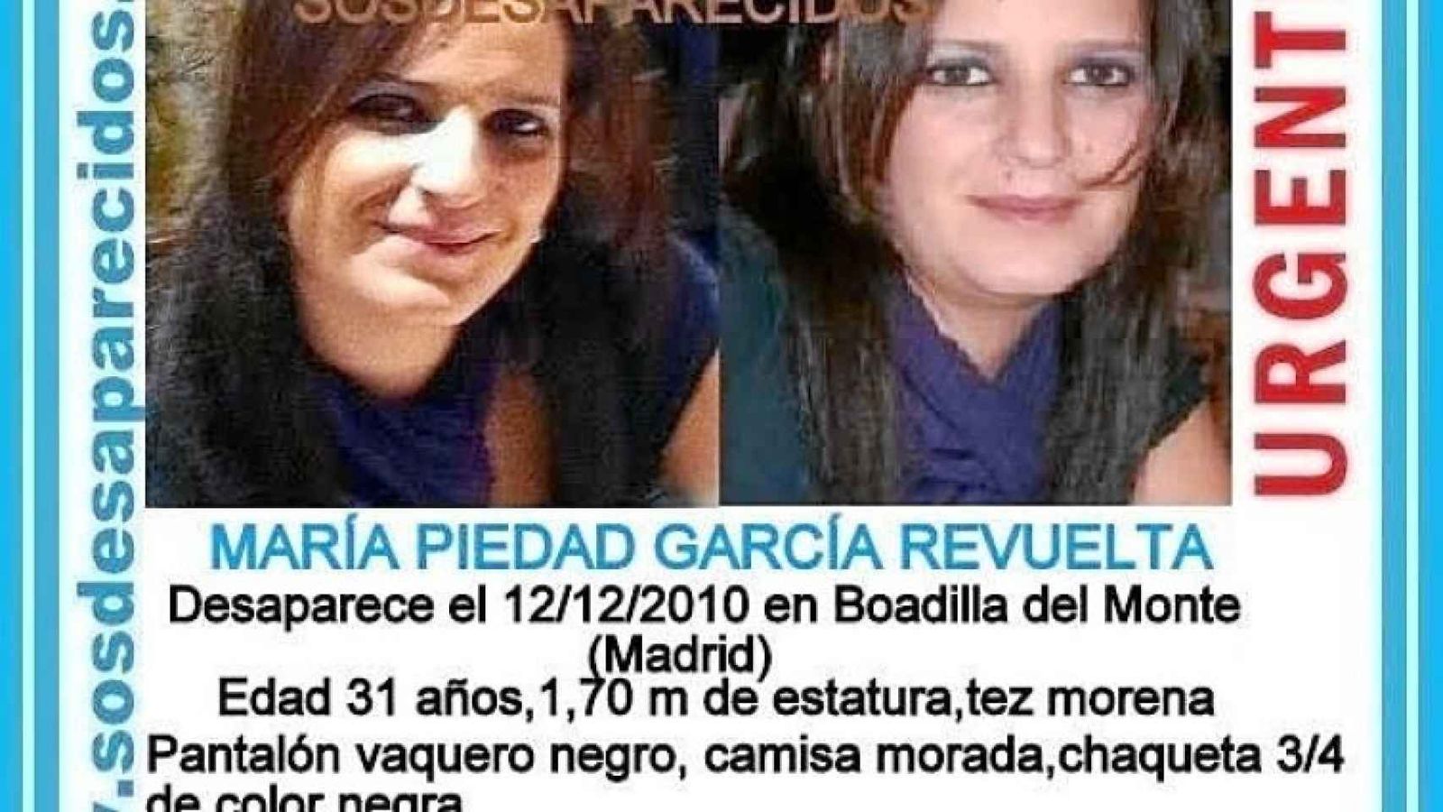 Cartel de búsqueda de María Piedad