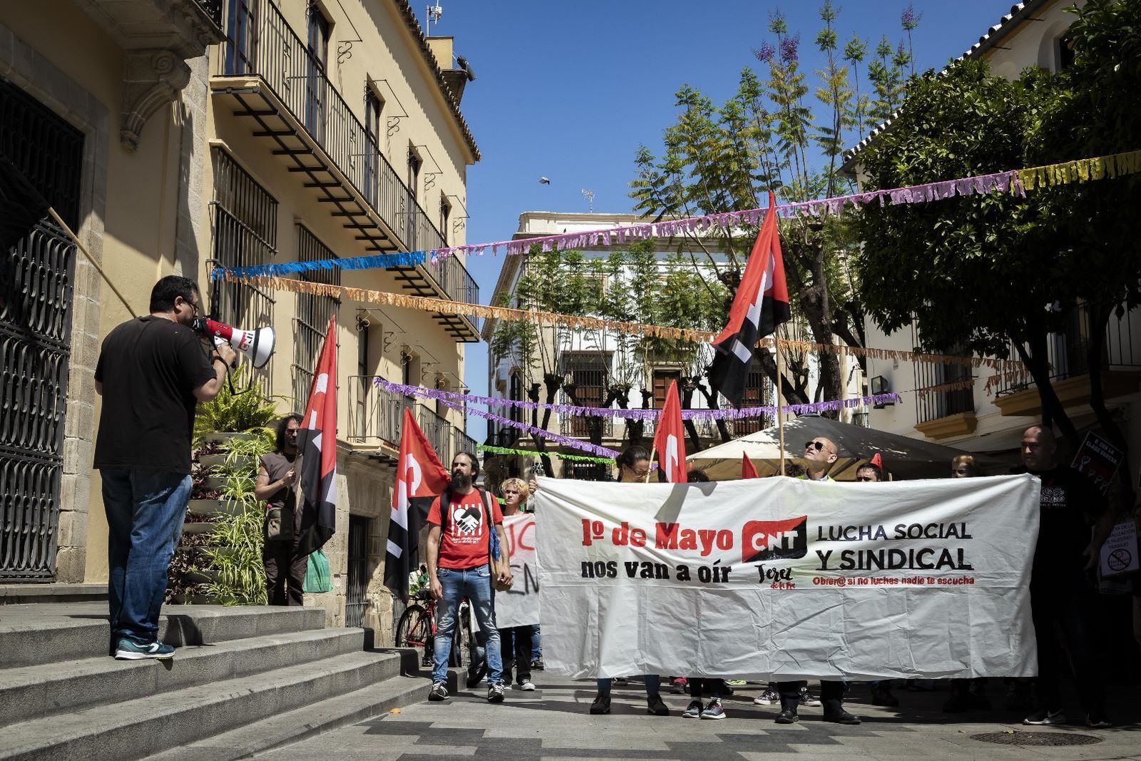 Manifestación del Primero de Mayo en Jerez bajo el lema 'Sobran los motivos'
