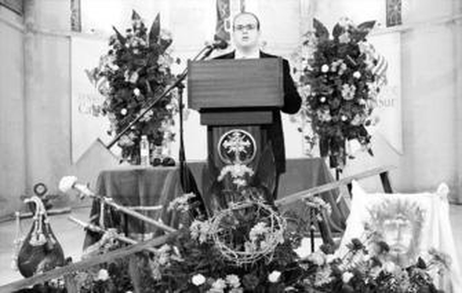 Bernardo Ruiz, ayer, durante el pregón pronunciado en la iglesia de la Magdalena.