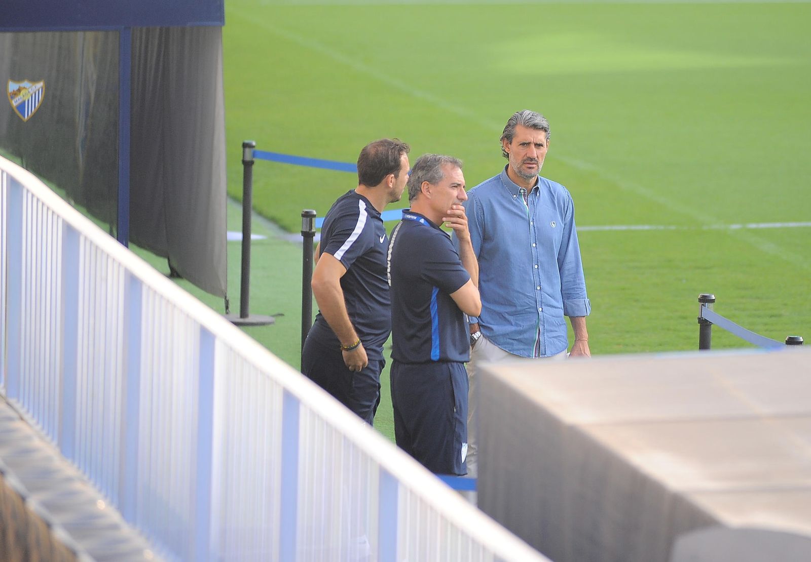 Caminero, en un entreno junto a Josemi y el doctor