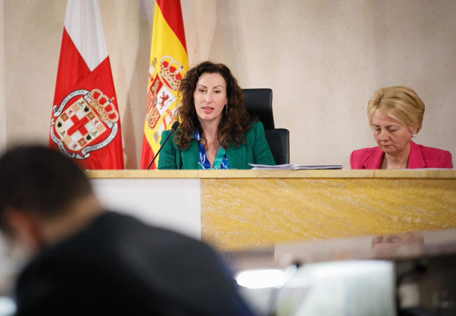 María Vázquez y Eloísa Cabrera en el Pleno celebrado hoy