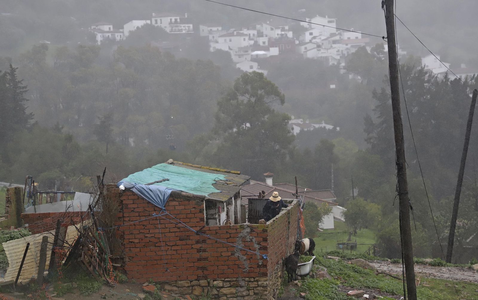 Fotos del temporal de lluvia y viento por la borrasca Kristin en Jimena de la Frontera, San Pablo de Buceite y San Martín del Tesorillo