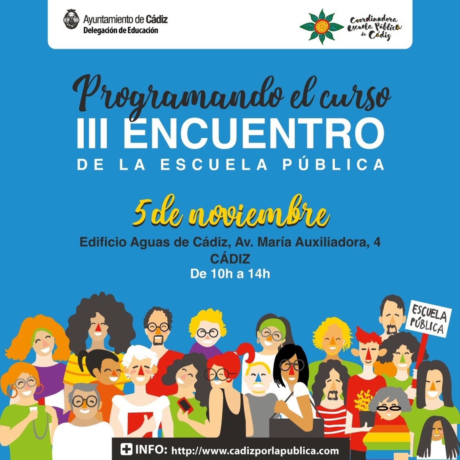 Cartel del III Encuentro de la Escuela Pública de Cádiz