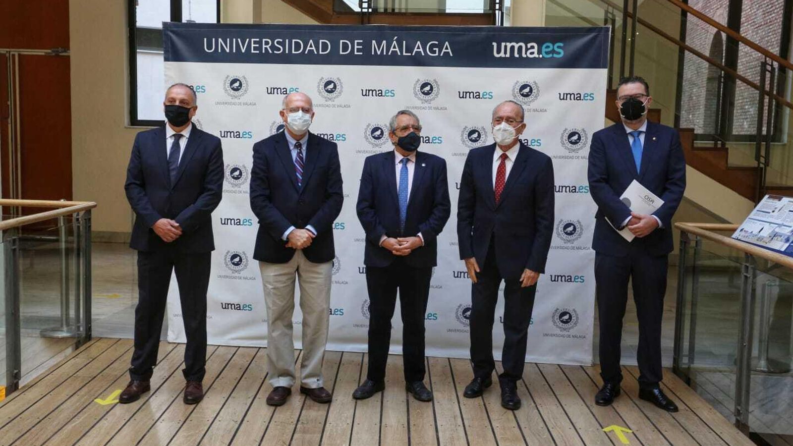 Peláez, Requena, Narváez, De la Torre y Ayuso en la presentación de la ESMA este miércoles.