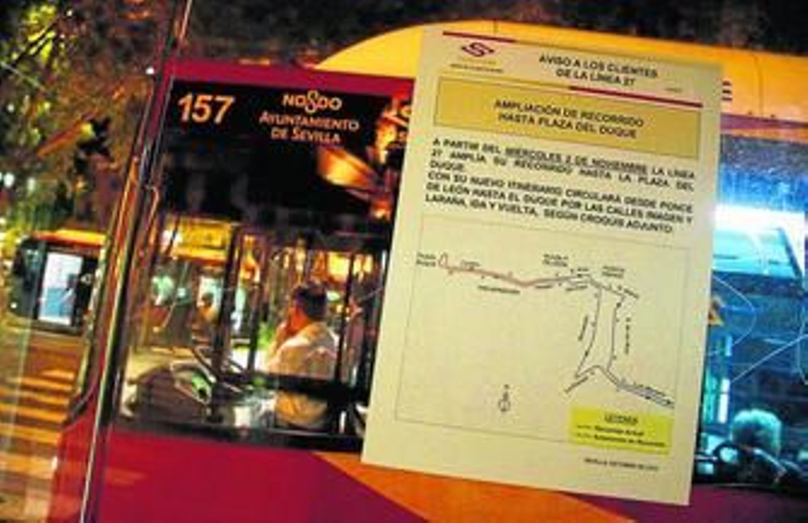 Uno de los avisos colocados en la Plaza Ponce de León.