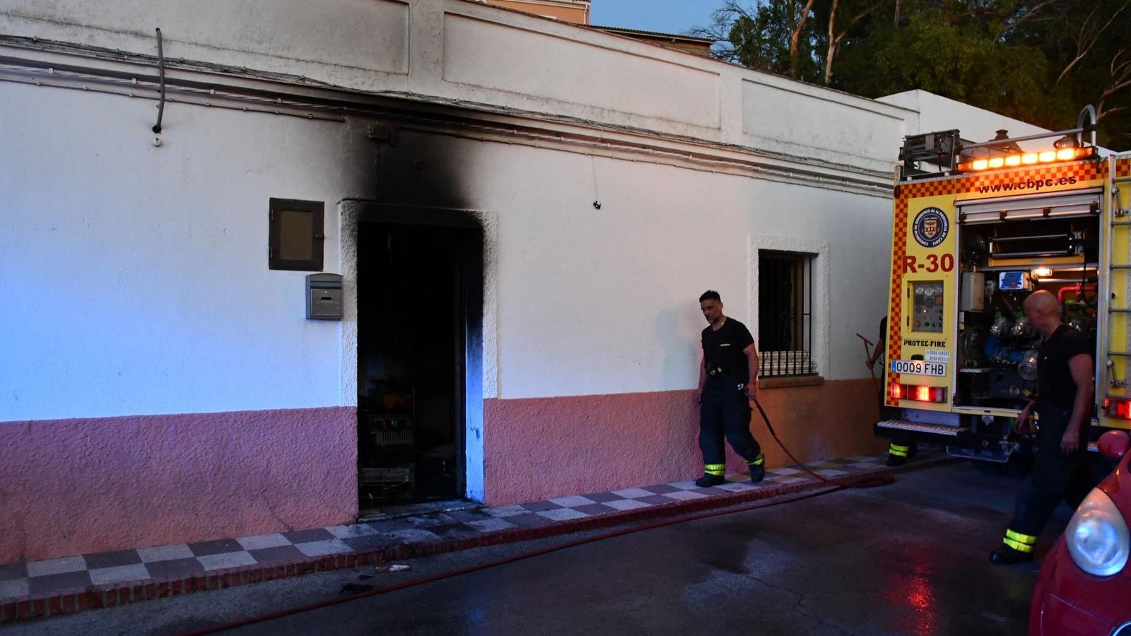 La casa afectada en San Enrique de Guadiaro.