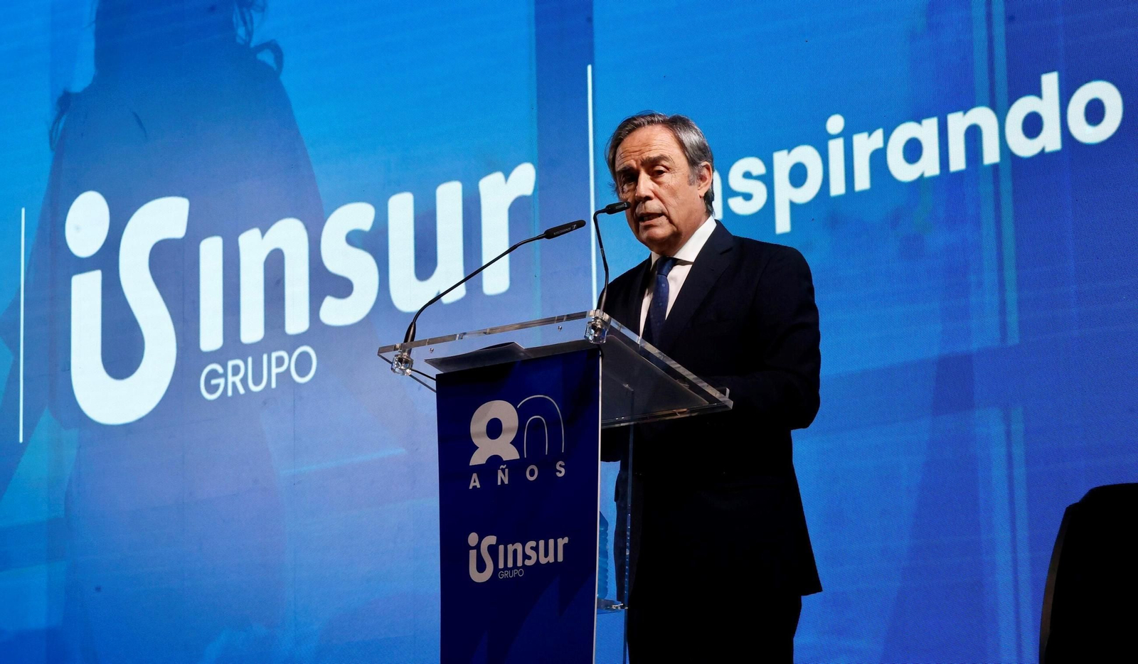 Ricardo Pumar, presidente de Grupo Insur, durante su intervención en la conmemoración de los 80 años de la empresa.