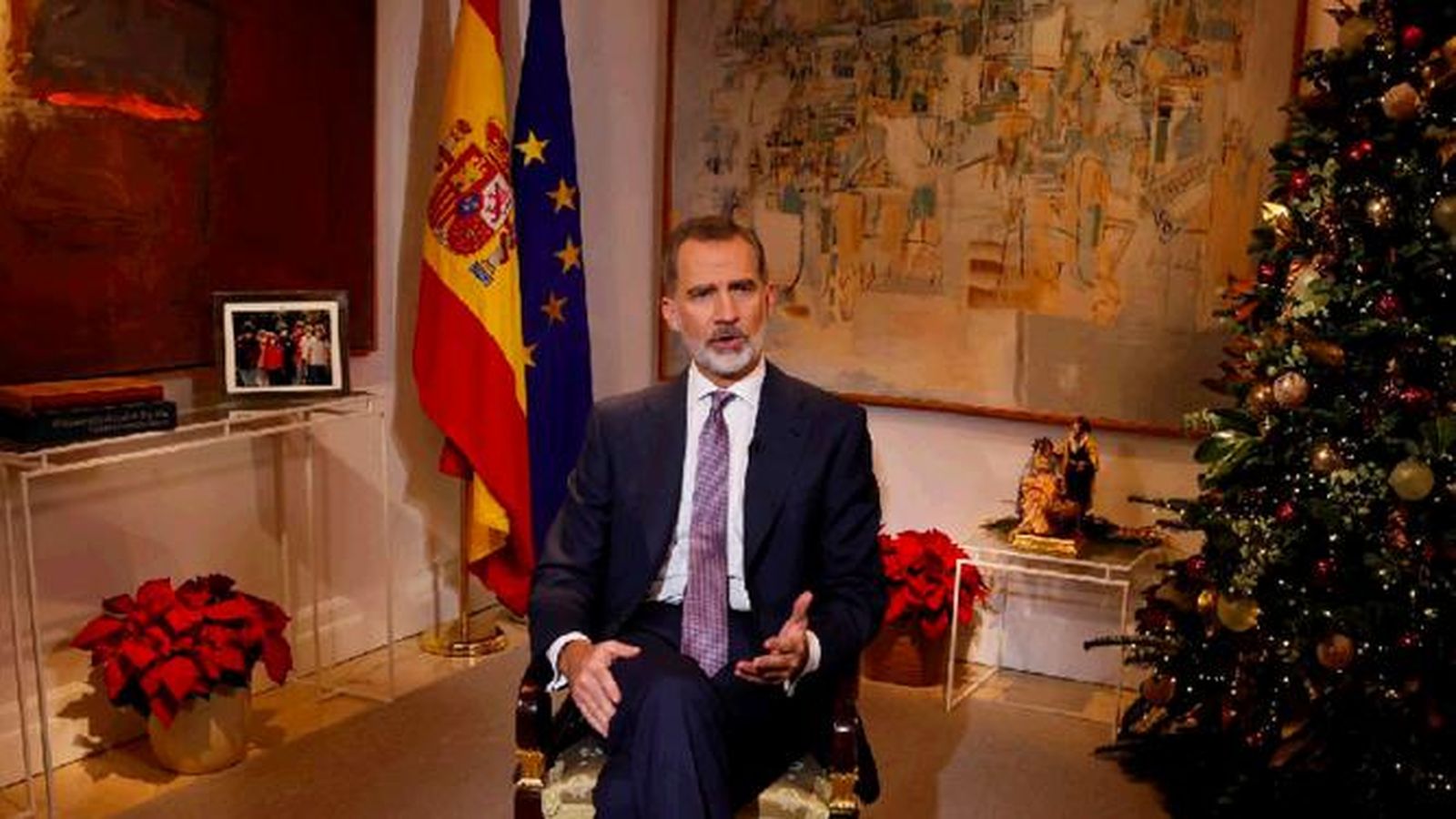 El Rey Felipe VI, en su discurso televisado de Nochebuena.