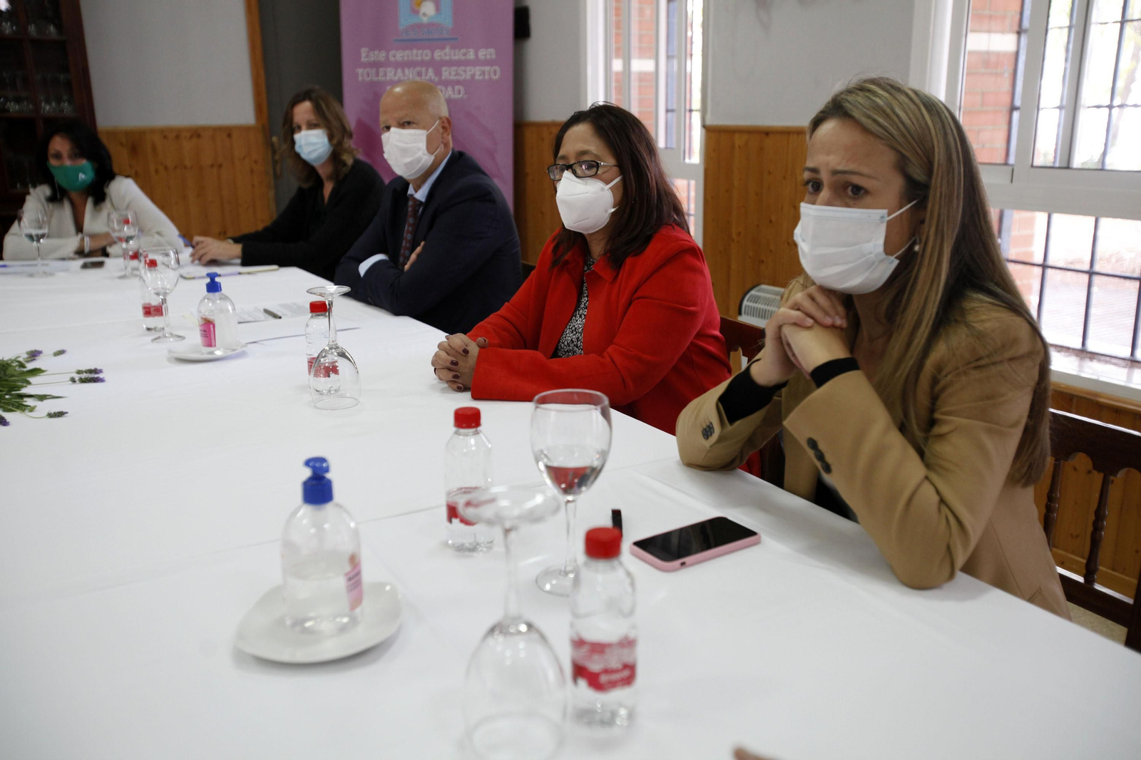 El consejero de Educación durante su visita a Punta Umbría de ayer lunes