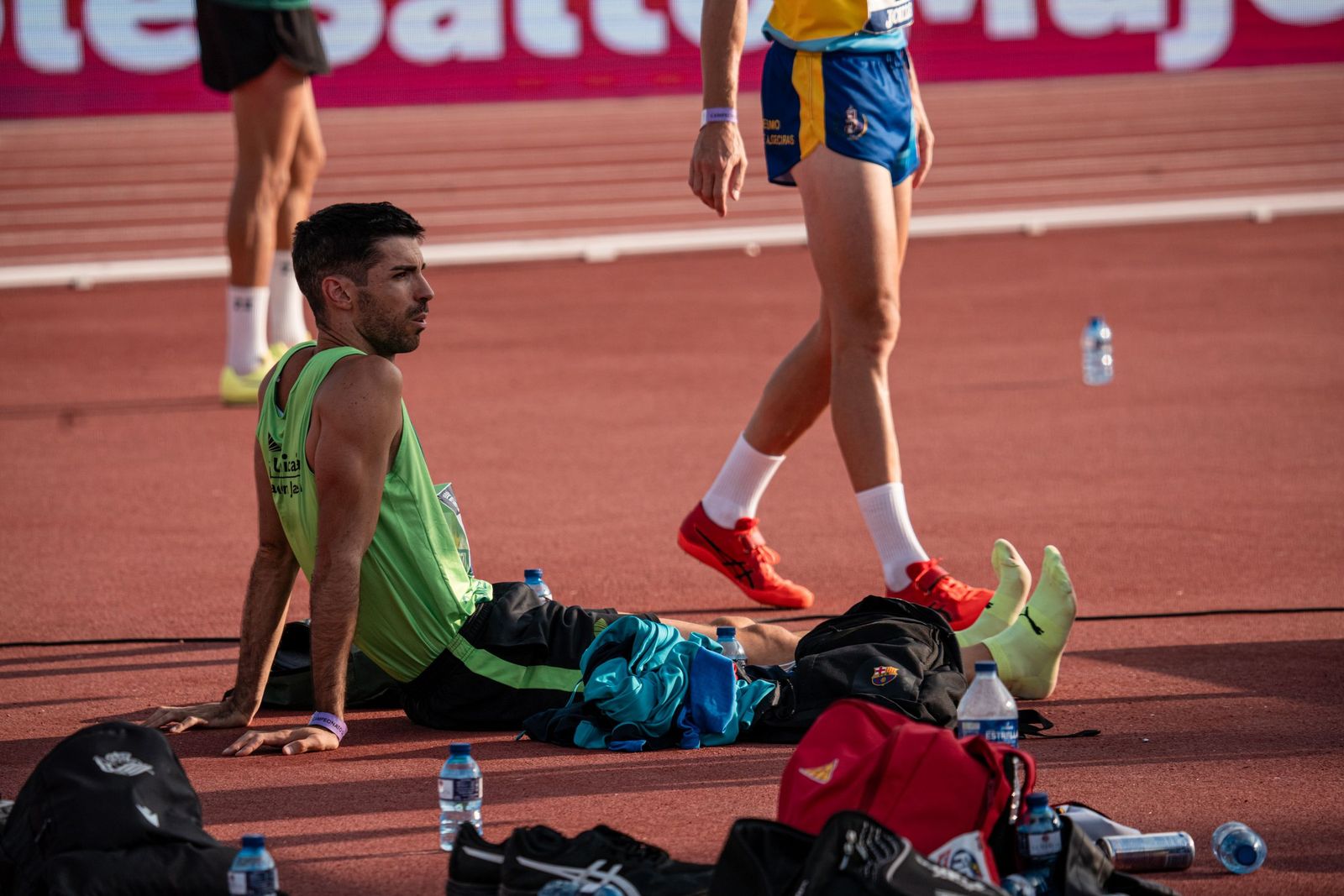 Carlos Rojas, en un momento de descanso en una competición.