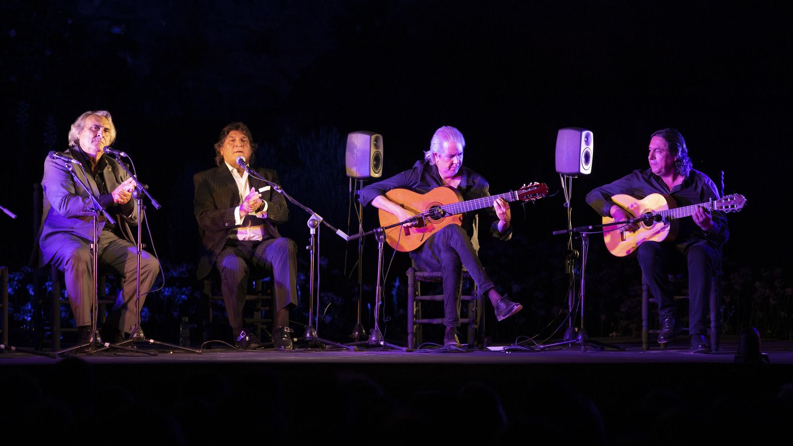 El equipo de veteranos, que alternó en el escenario con jóvenes consagrados, y los guitarristas granadinos.