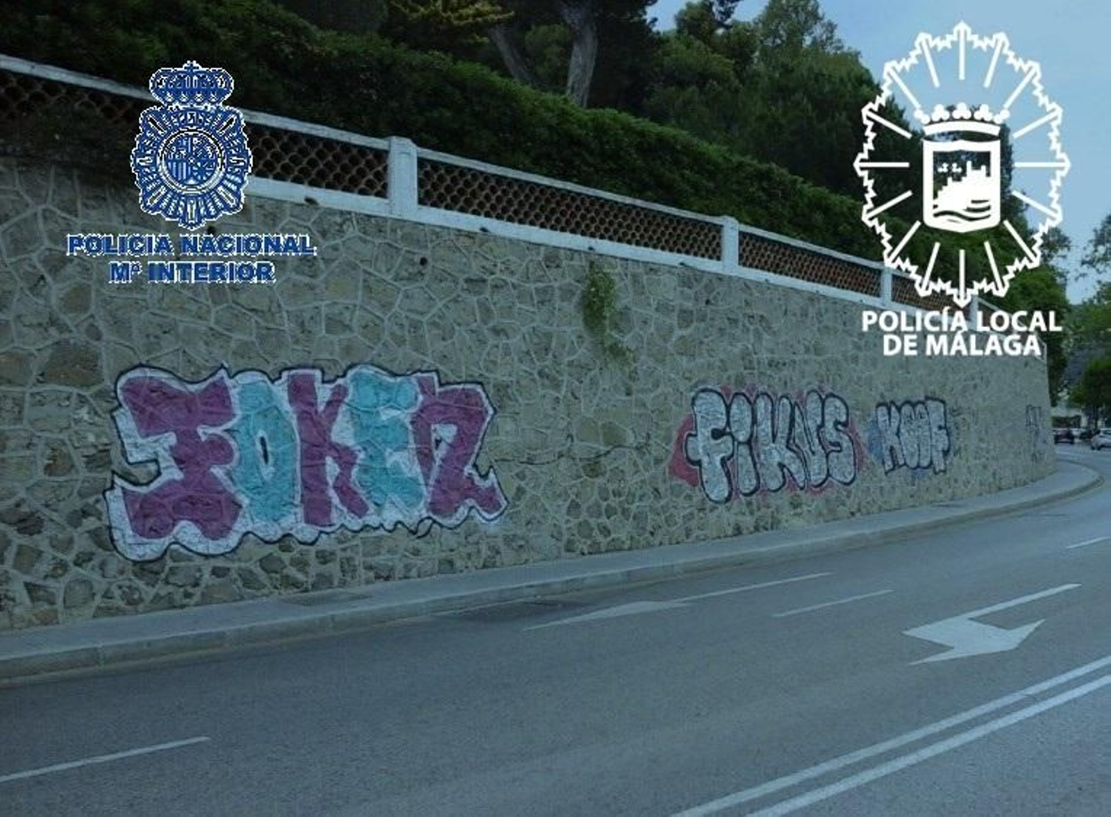 Pintadas en muros de principios del siglo XX en Málaga