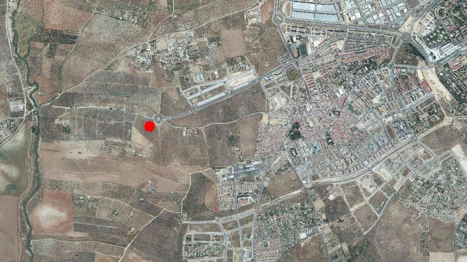 Un plano en el que se señala la ubicación del nuevo cementerio de Mairena, que contará con tanatorio y crematorio.