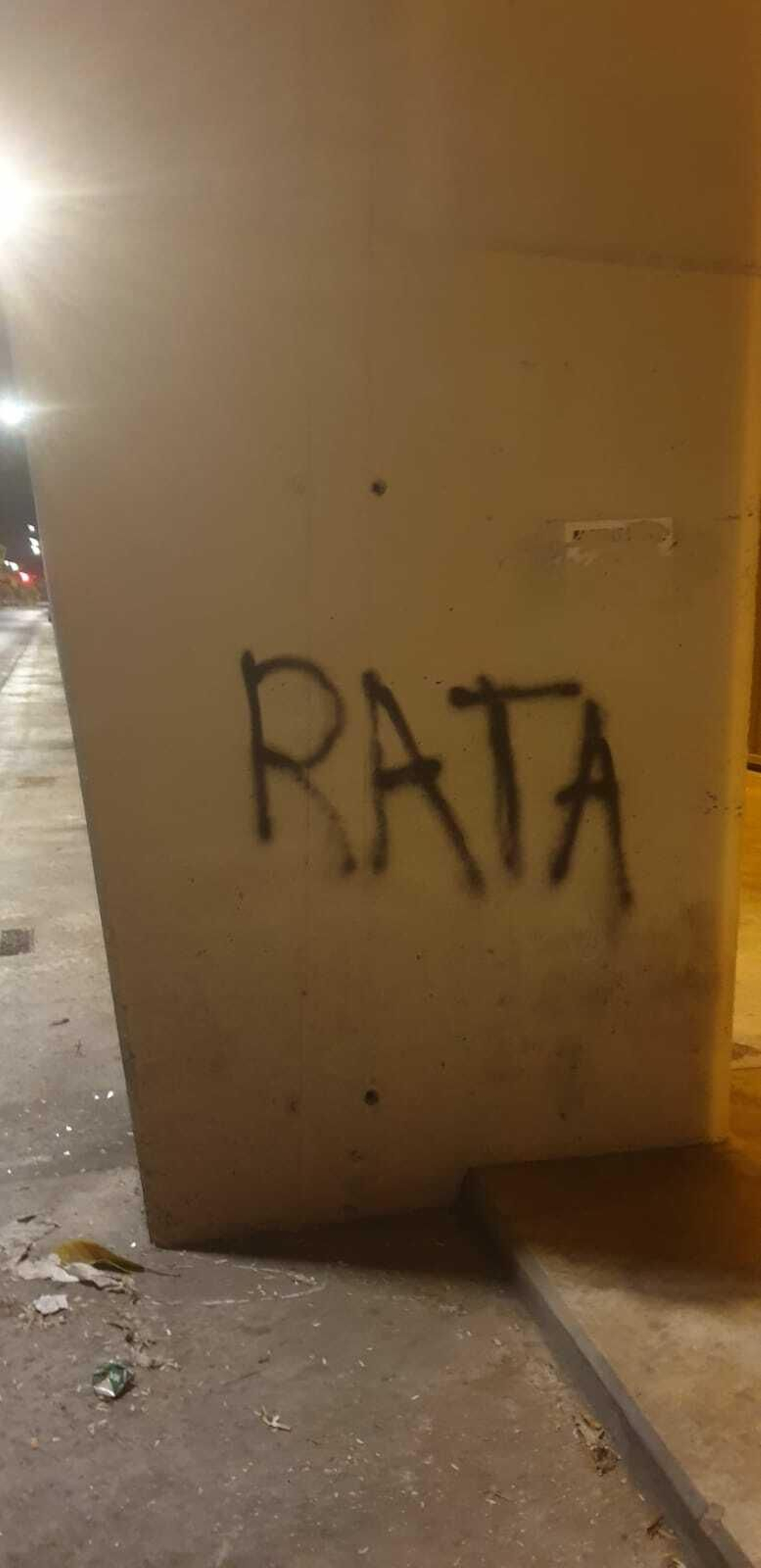 Las fotos de las pintadas contra el jeque en La Rosaleda