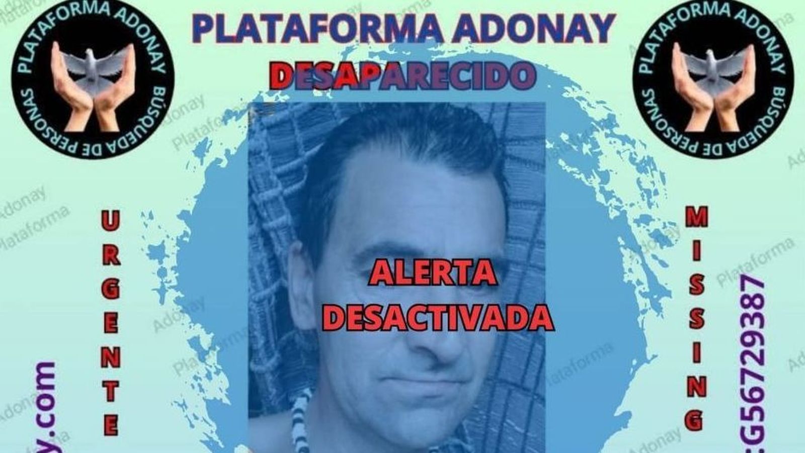 La Plataforma Adonay ha confirmado la localización sin vida de Manuel Jiménez Blanco.