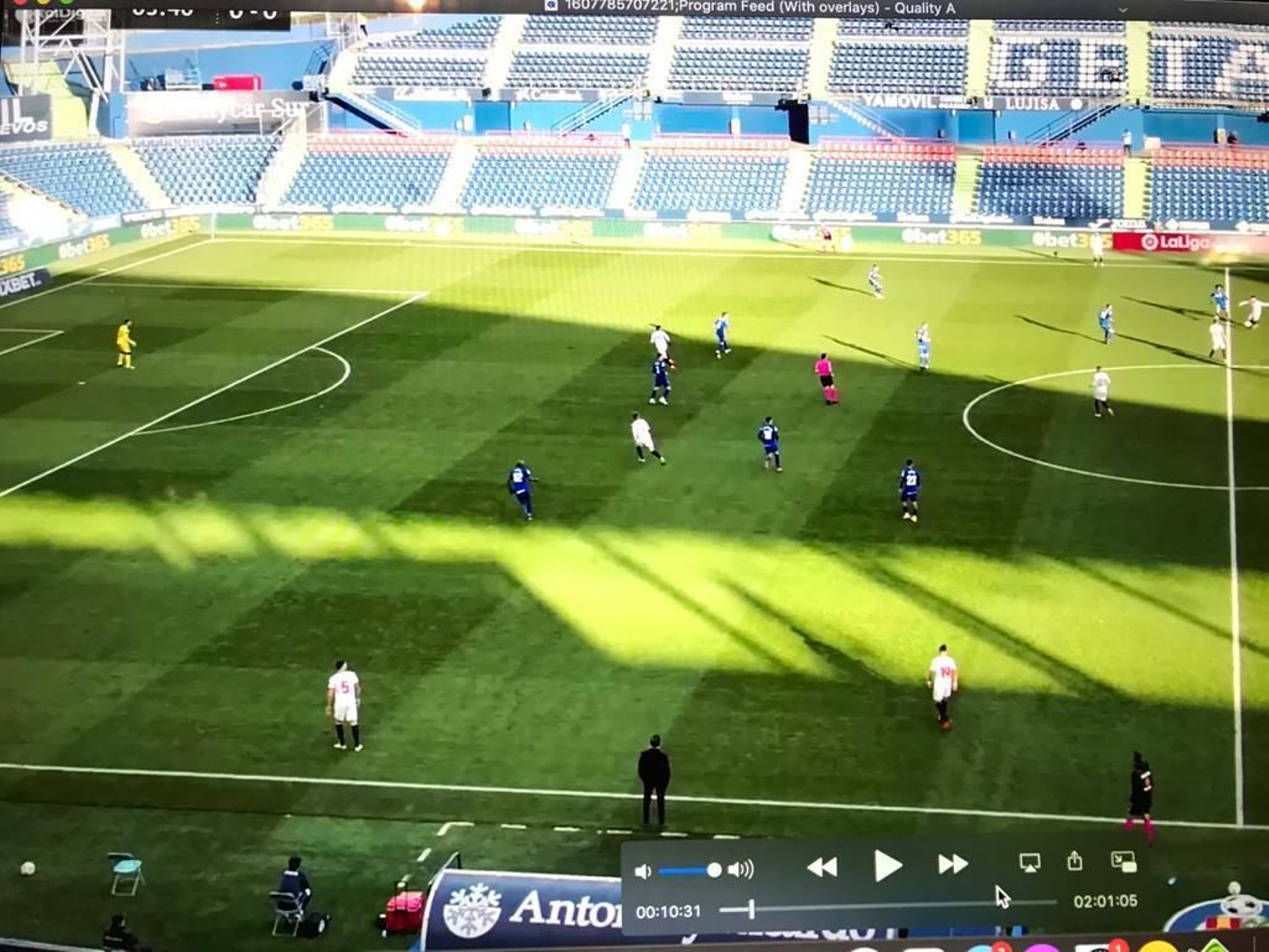 La imagen del fuera de juego de En-Nesyri en el gol de Rakitic.