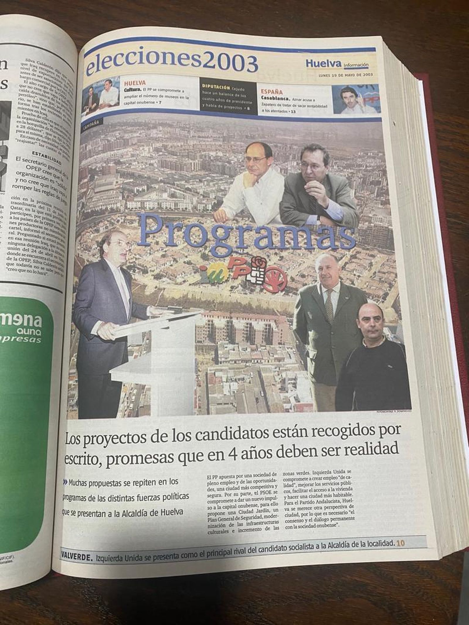 Portadilla suplemento Elecciones 2003