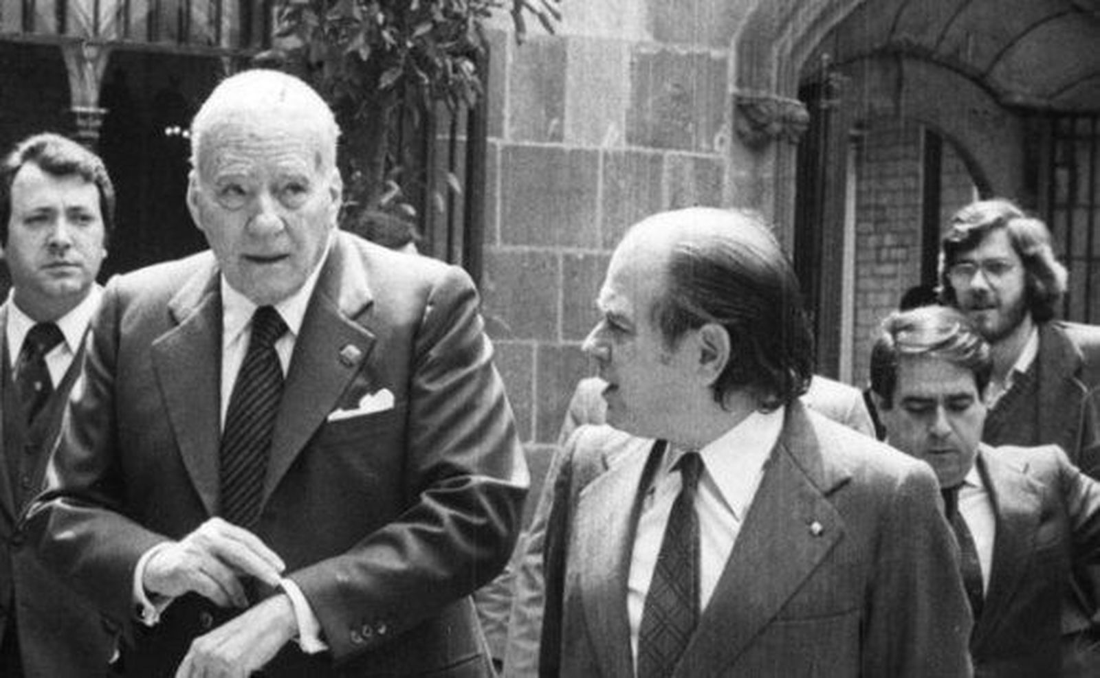 Encuentro de Josep Tarradellas con Jordi Pujol en 1981.