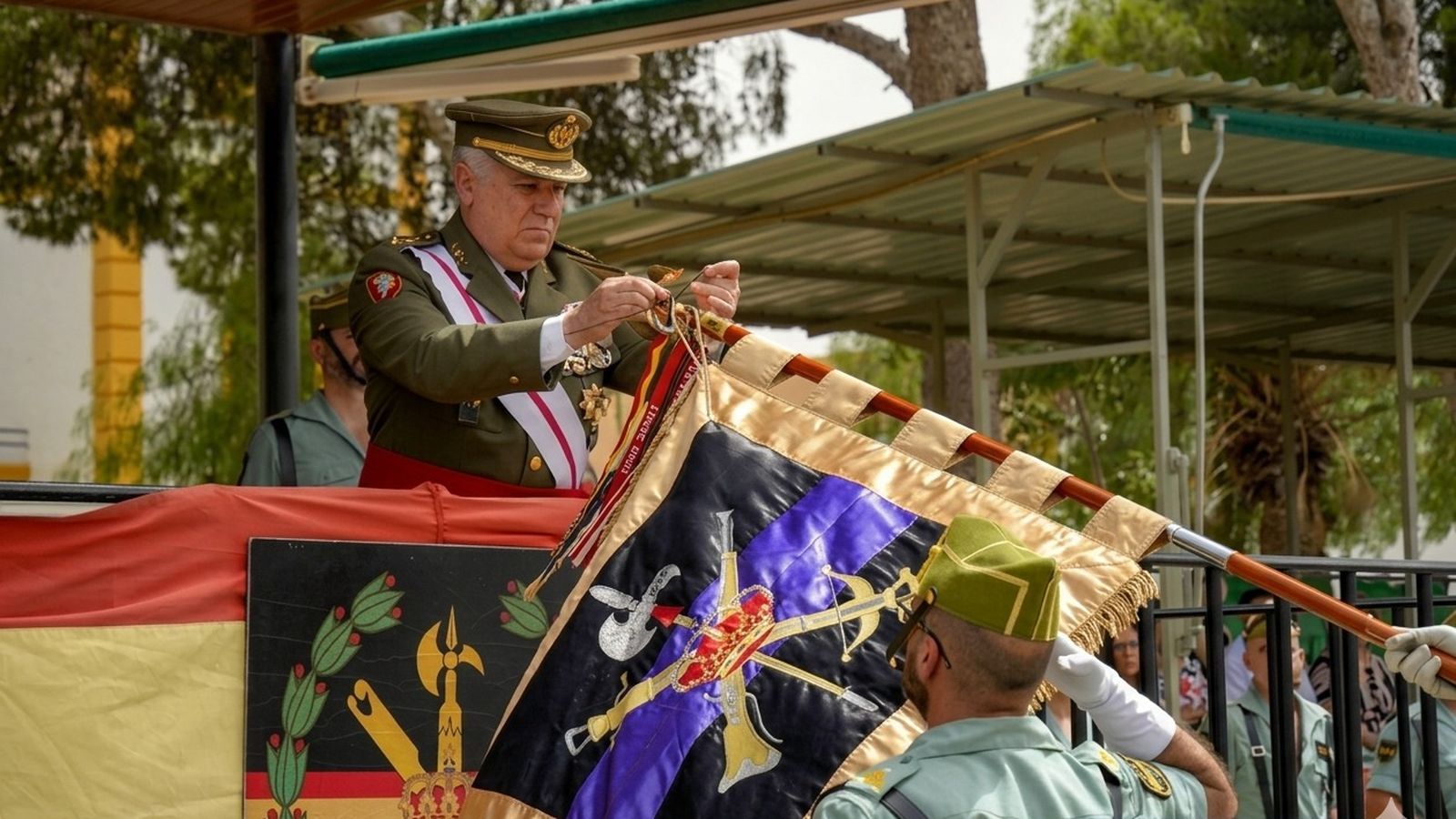 El almeriense Antonio Jesús Cabrerizo durante un acto en la base de Viator.
