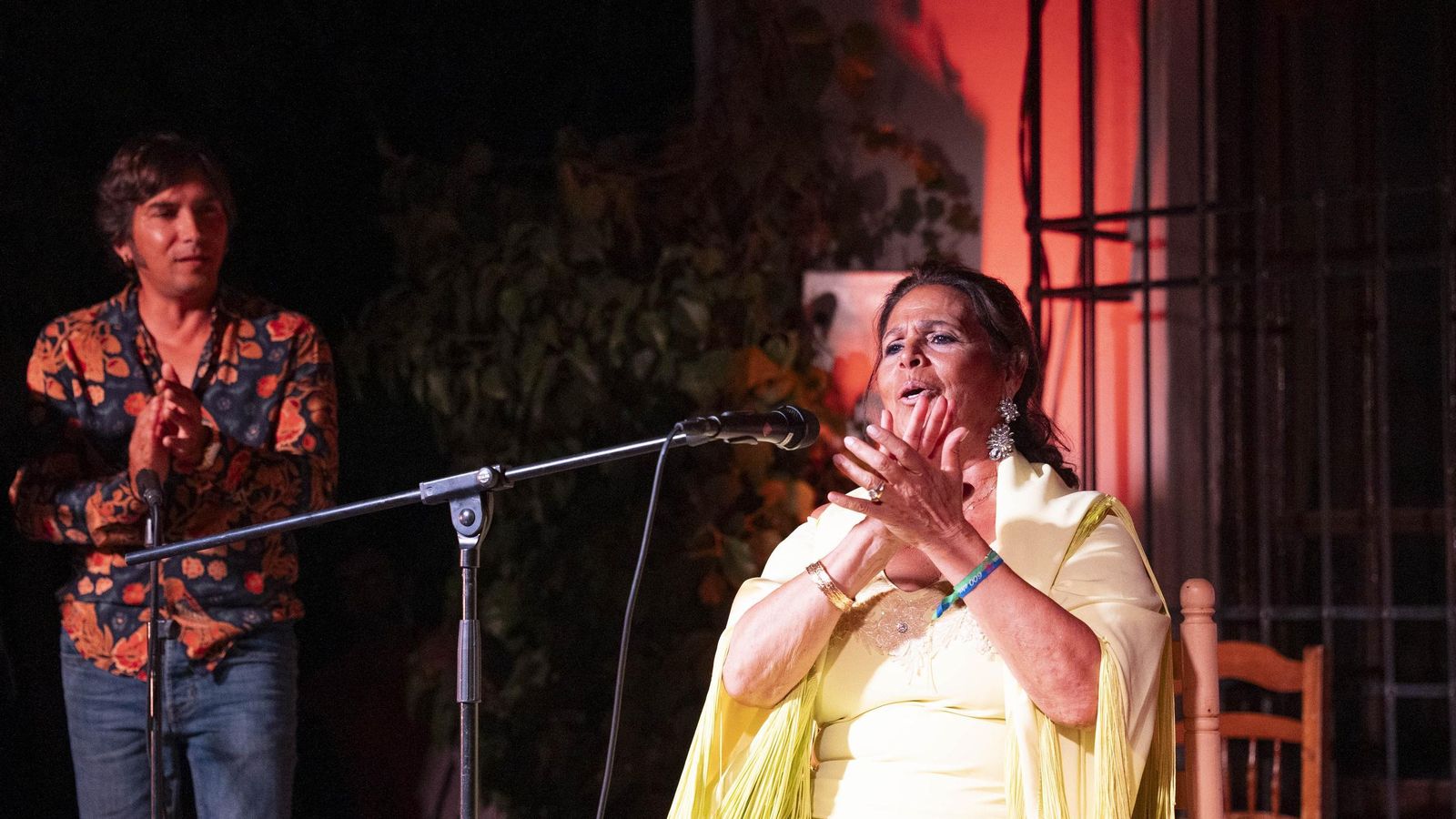 Aurora Vargas durante su actuación en Fondón.