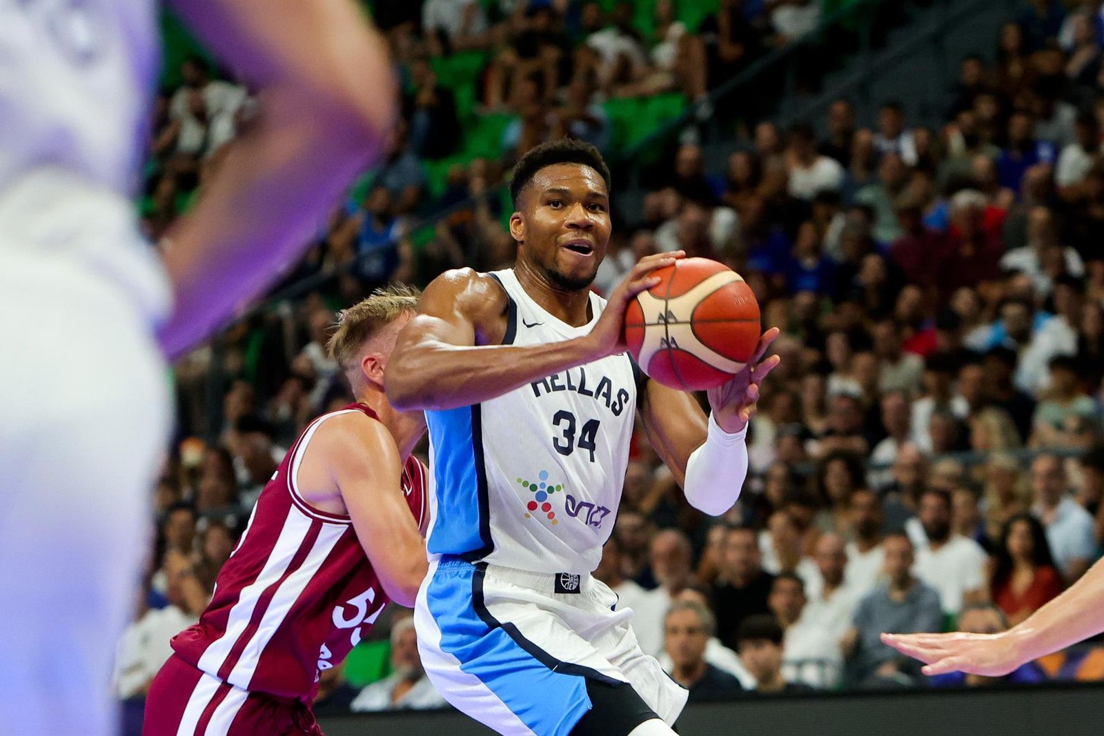 Antetokounmpo, durante la preparación.