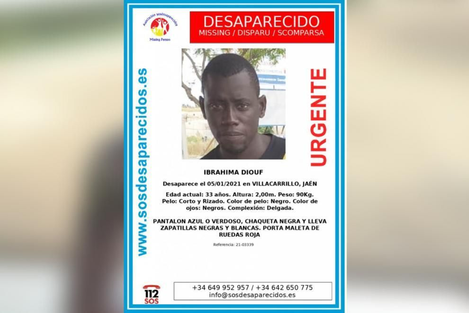 Ibrahima Diouf, último desaparecido tras discutir con el empresario de Jaén