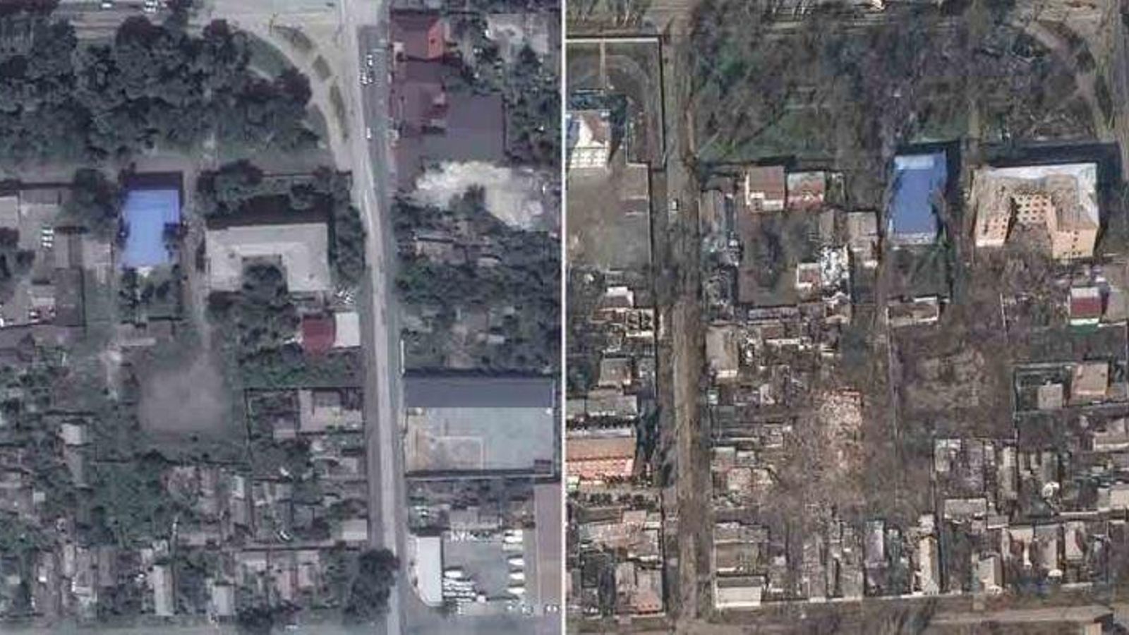 Antes y después del asedio ruso a Mariúpol