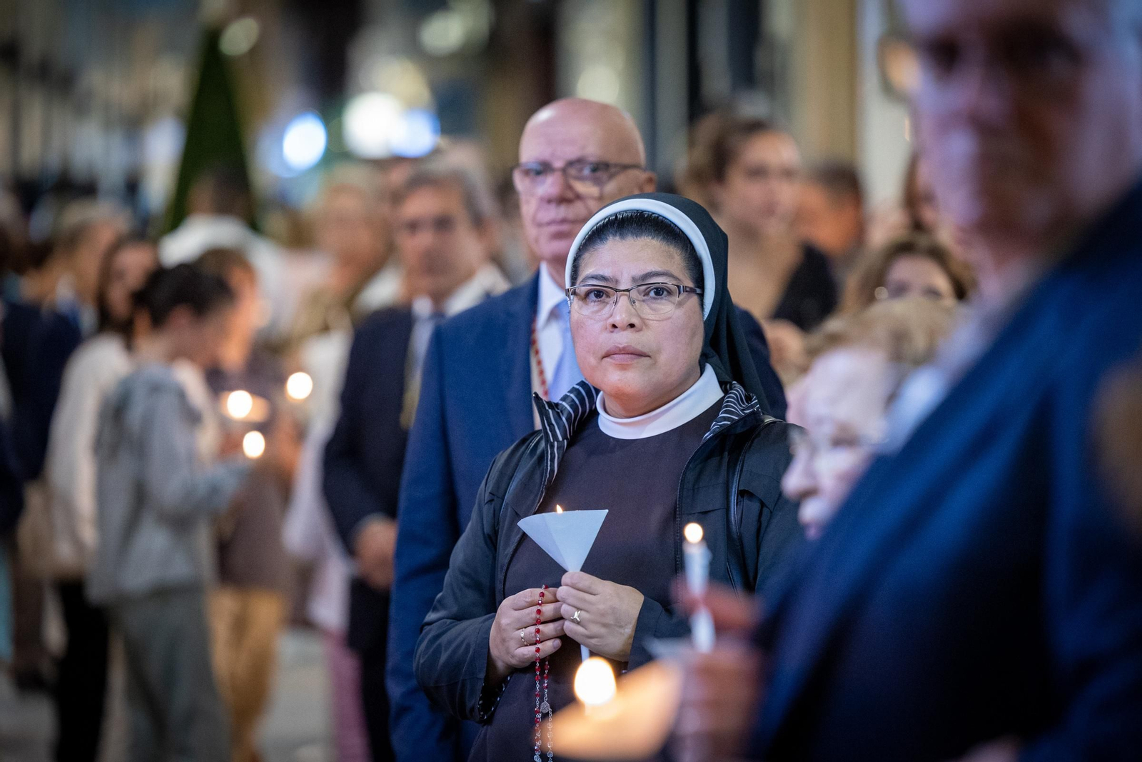 Imágenes de la primera salida de la Virgen del Rosario