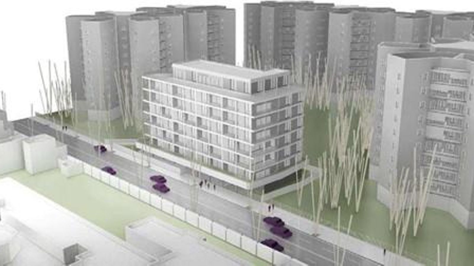 Simulación del edificio que la promotora aspira construir.