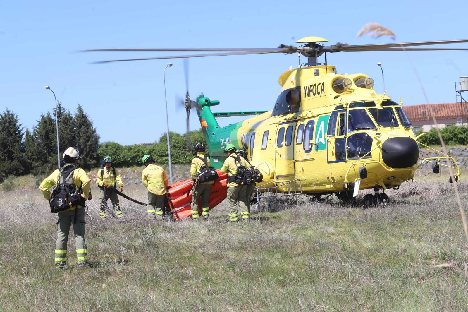 Simulacro de incendio en Aljaraque.