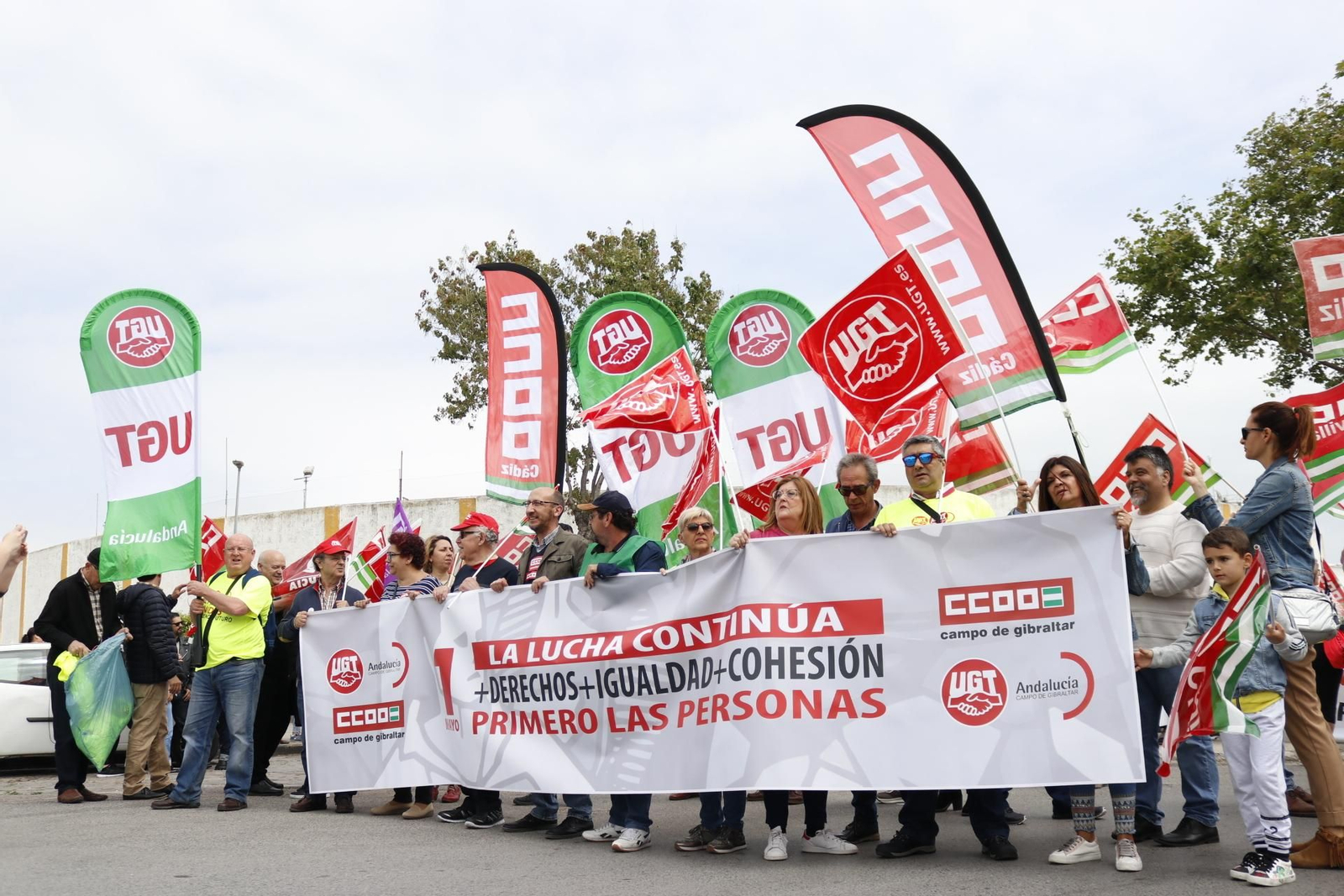 La manifestación por el Día del Trabajador en La Línea