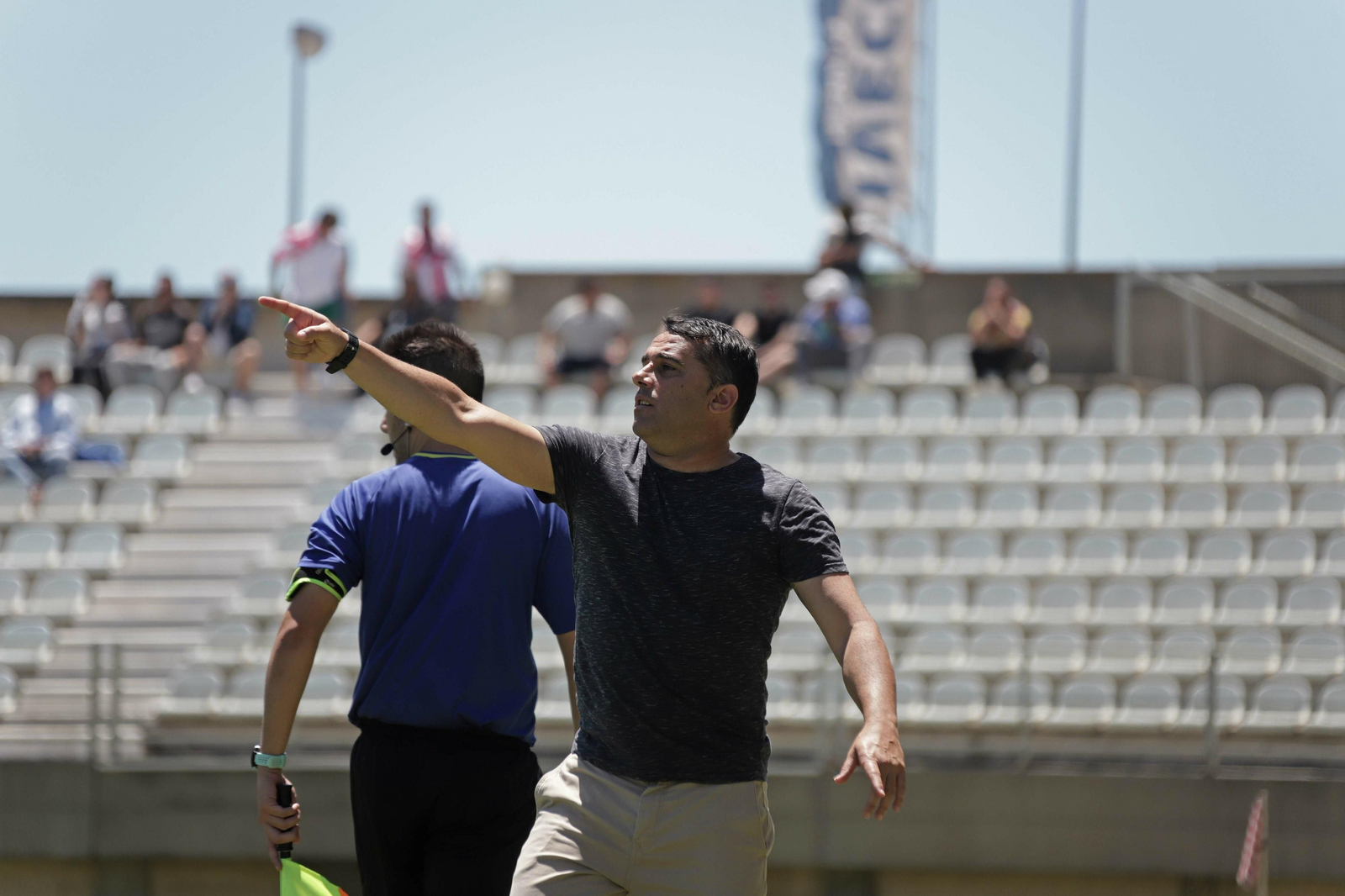 Emilio Fajardo, entrenador del Algeciras, en el Nuevo Mirador