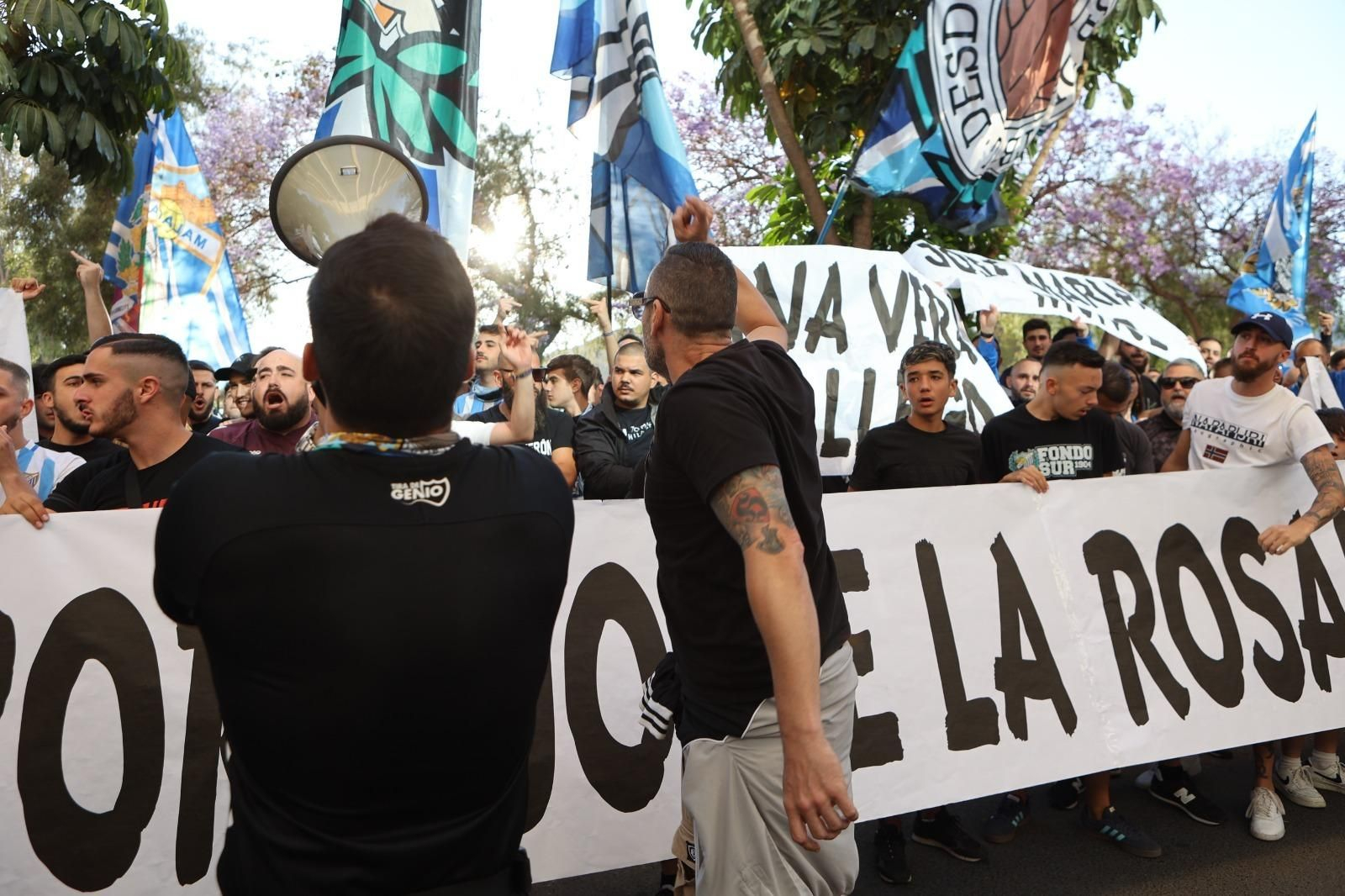 Las imágenes de las protestas de la afición del Málaga Las imágenes de las protestas de la afición del Málaga