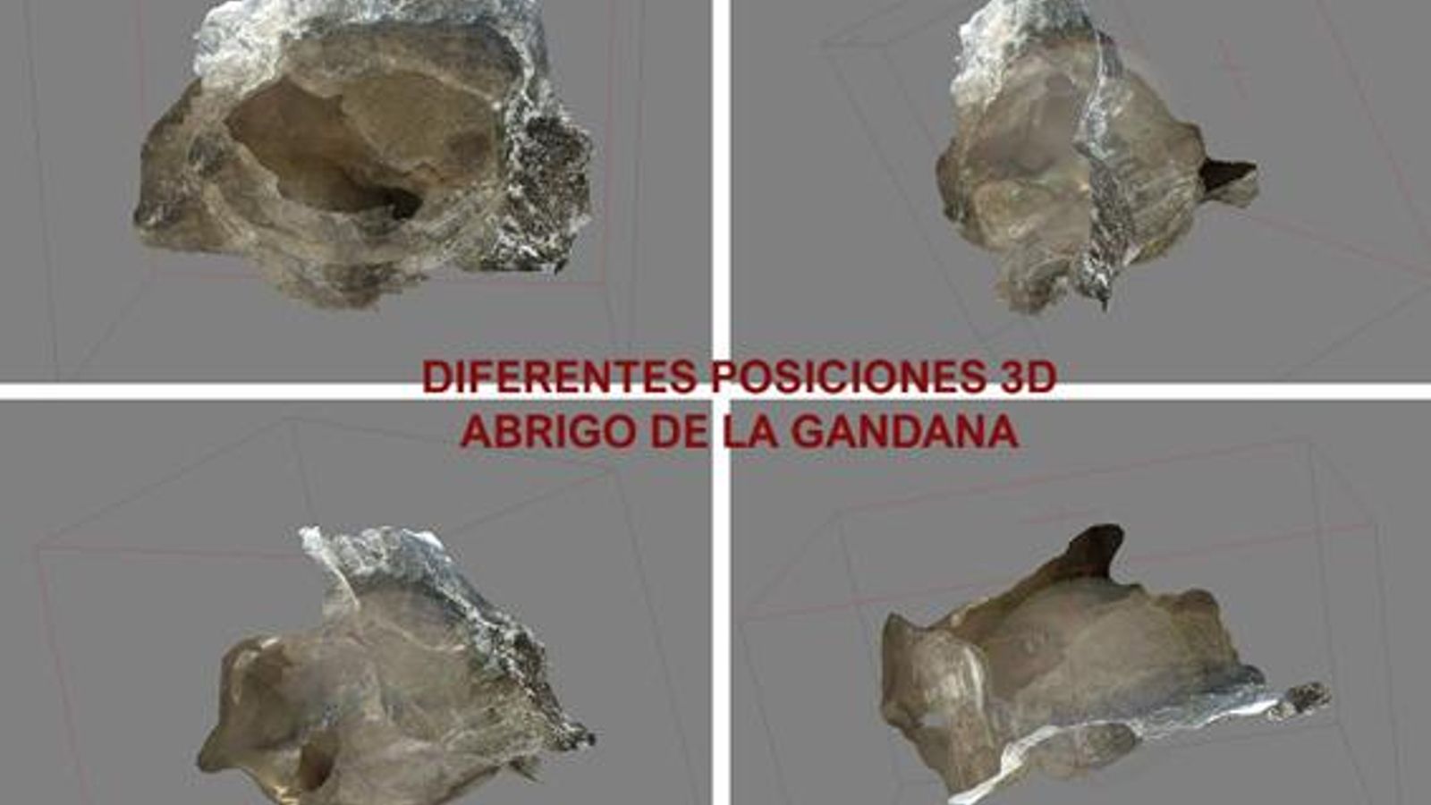Diferentes posiciones 3D del abrigo de La Gandana.