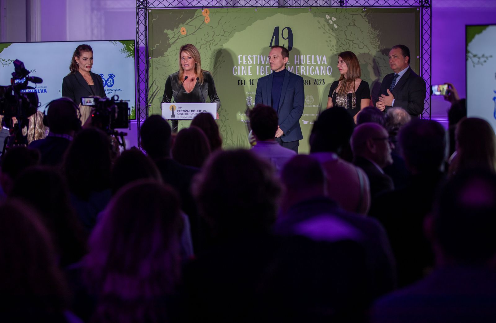 Imágenes de la presentación en Madrid del Festival de Huelva de Cine Iberoamericano