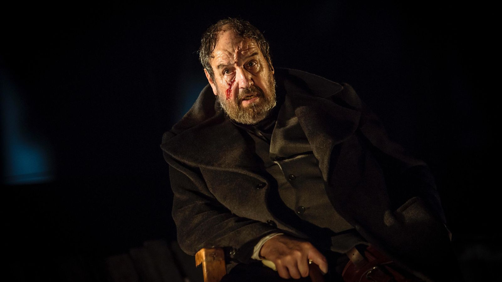 El intérprete, caracterizado como el capitán Ahab en 'Moby Dick'.